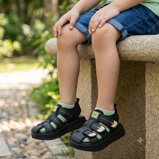 BOYS SANDAL KF10040-BLACK