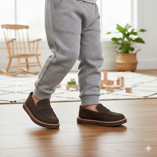 BOYS LOAFERS KF10028-BROWN