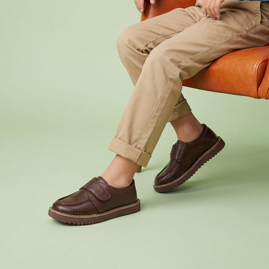 BOYS LOAFERS KF-10093-BROWN