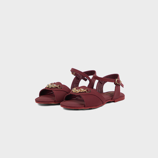 GIRLS SANDAL KF20005-MAROON