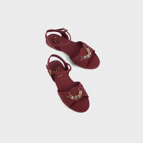 GIRLS SANDAL KF20005-MAROON