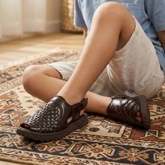 BOYS SANDAL KF10060-BROWN