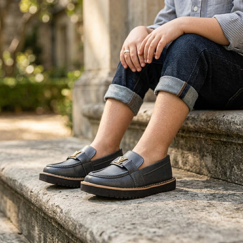 BOYS LOAFERS KF10030-BLACK