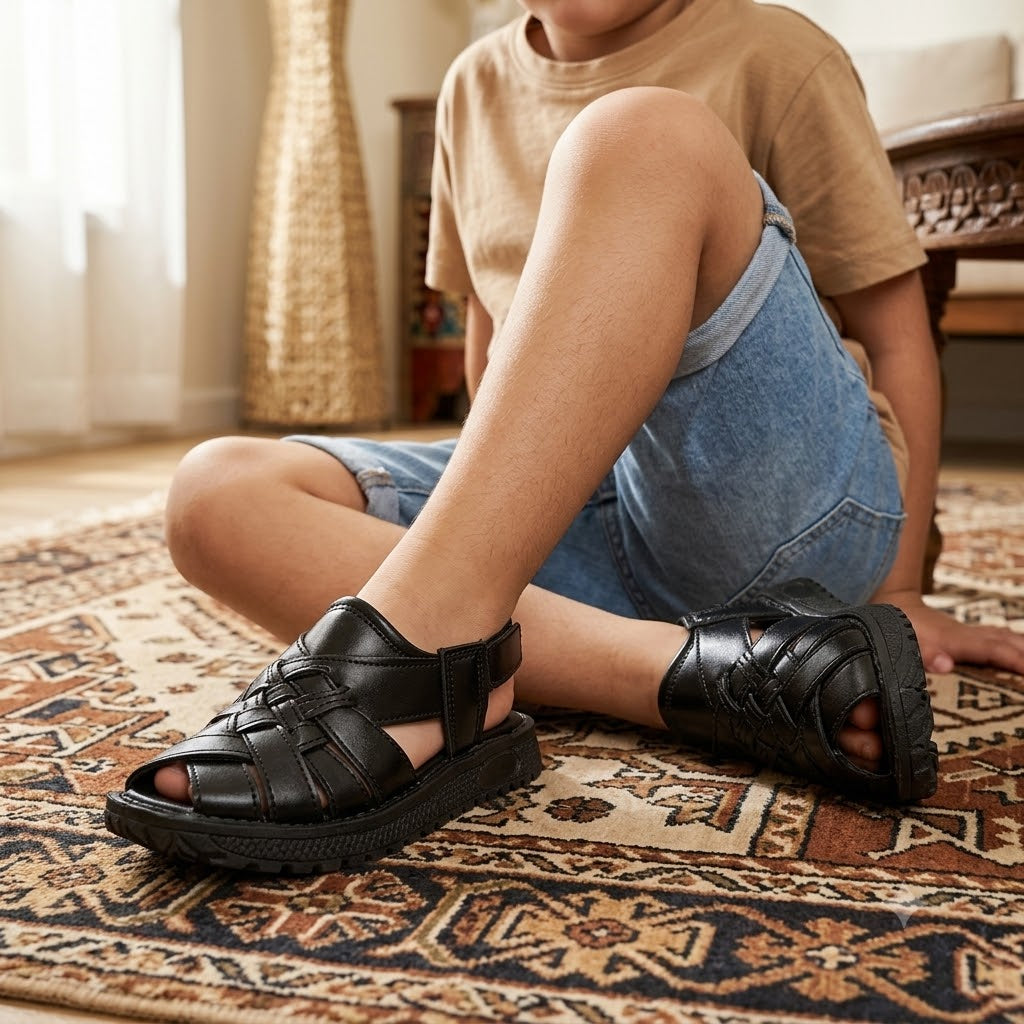 BOYS SANDAL KF10066-BLACK