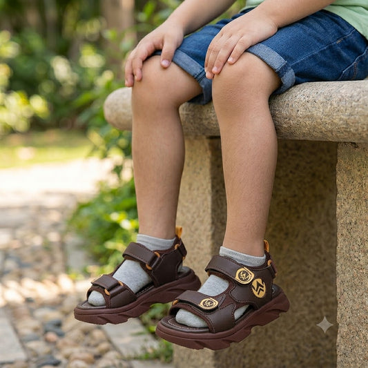 BOYS SANDAL KF10045-BROWN