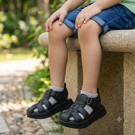 BOYS SANDAL KF10044-BLACK