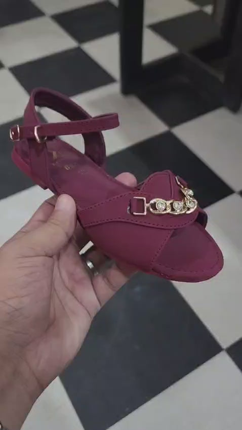 GIRLS SANDAL KF20005-MAROON